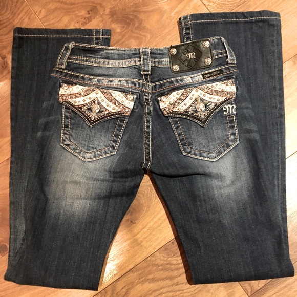 Miss Me Denim - MISS ME LEATHER and RHINESTONE JEANS